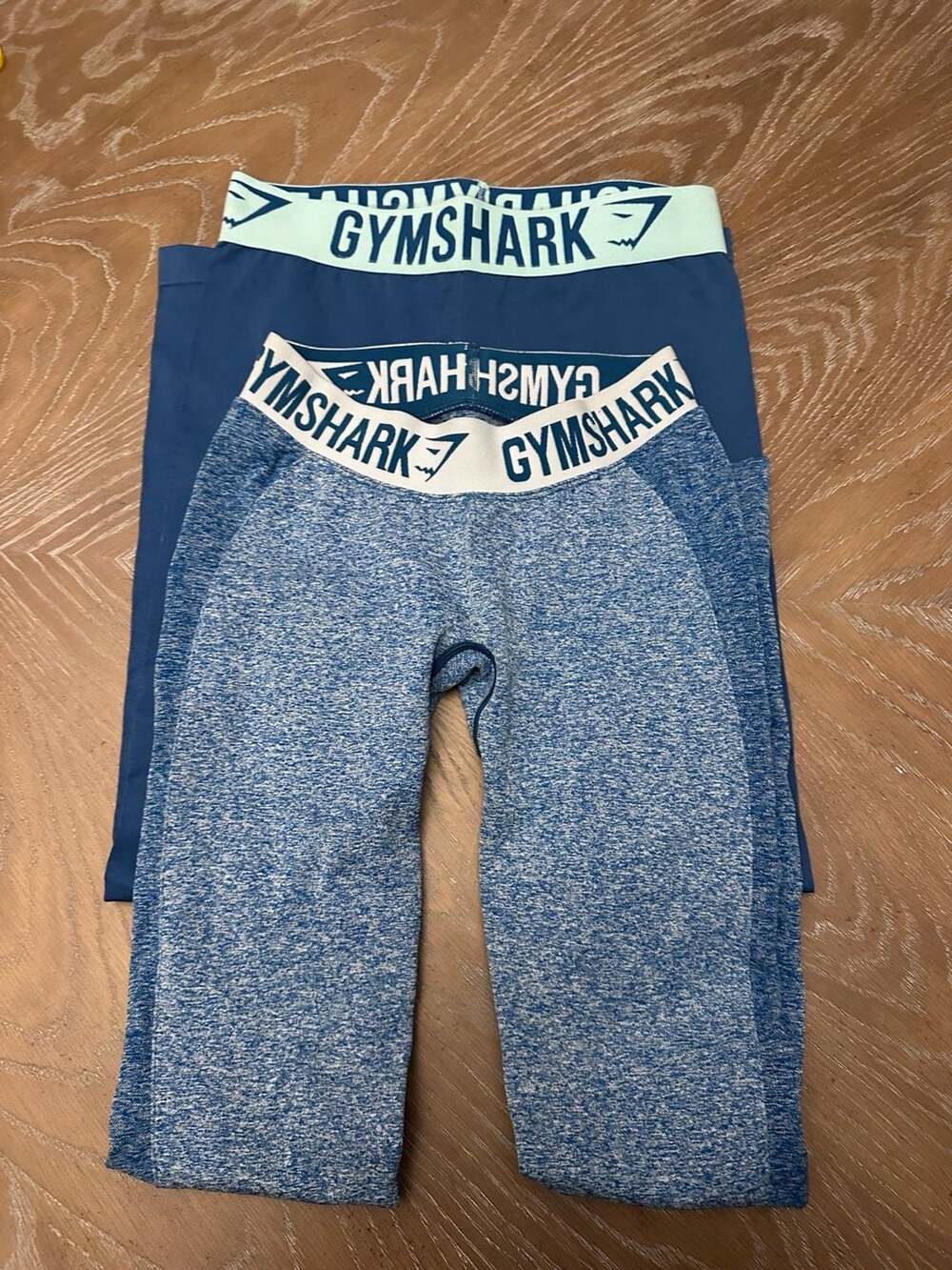 Gymshark OG Flex Low Rise Seamless Leggings Blue Teal Marled Set of Two